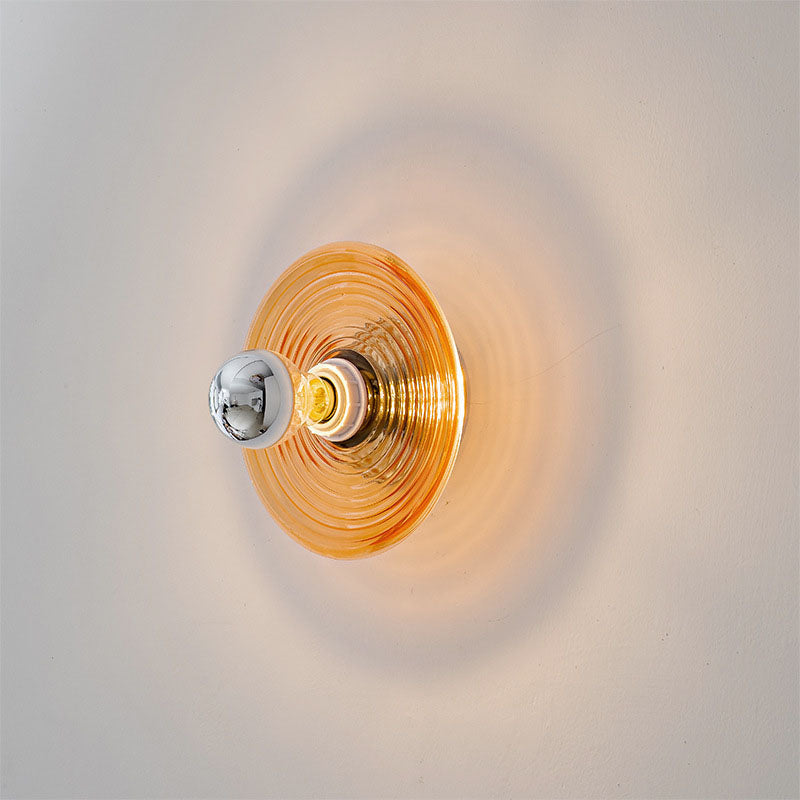 Moderne Art Deco Welle Muster Runde Glas 1-Licht Wand Leuchte Lampe Für Schlafzimmer 