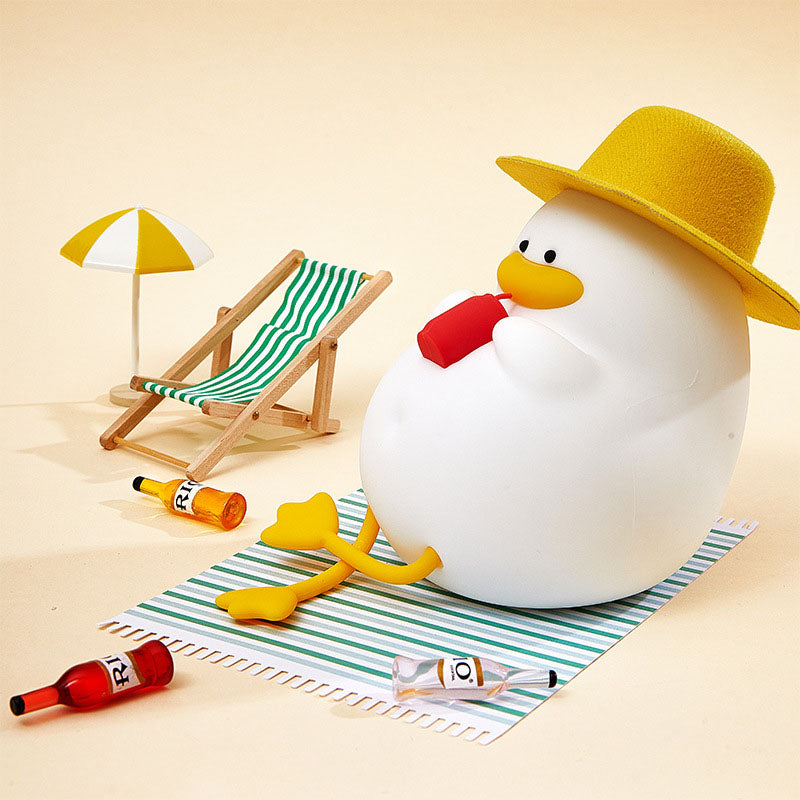 Lampe de table LED Creative Cartoon Silicone Canard Pat Veilleuse 
