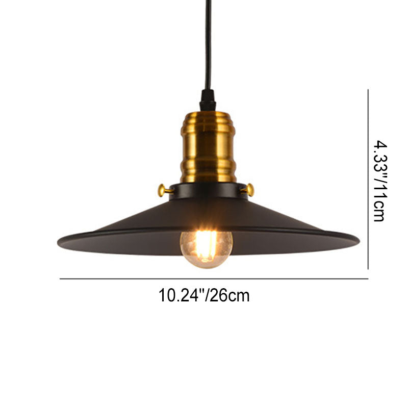 Contemporary Industrial Iron Round Barn 1-Light Pendant Light For Living Room &amp; Bedroom