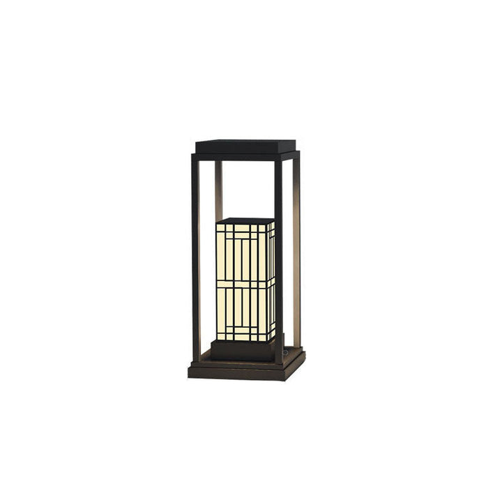 Luz exterior para jardín de césped impermeable con LED solar de mármol de acero inoxidable retro moderno 