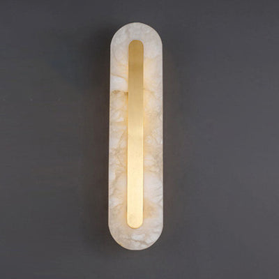 Light Luxury Brass Marble Oval Square LED Wall Sconce Lamp