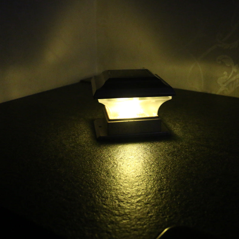 Luz solar moderna y minimalista de plástico para remate de columna, con control inteligente de luz, decorativa para vallas y paisajismo exterior 