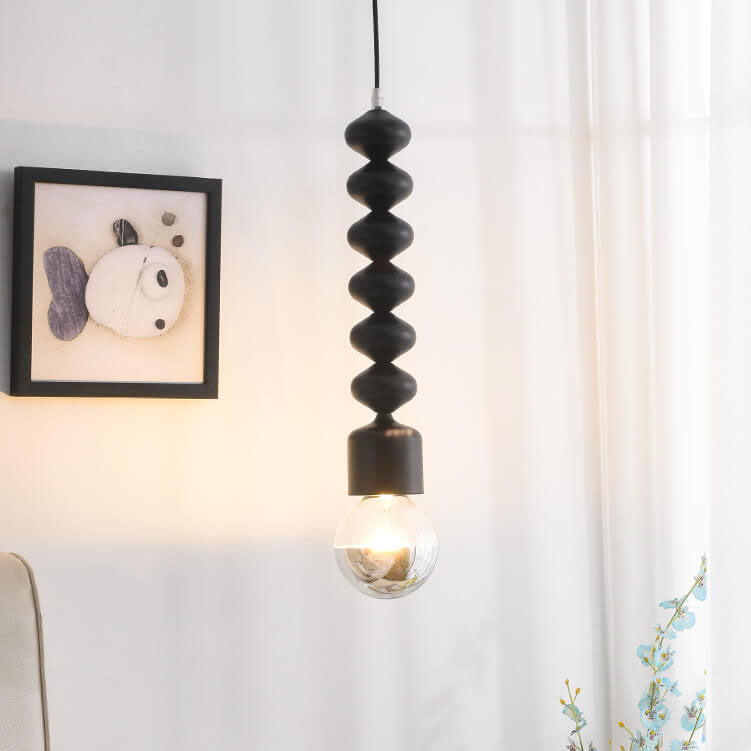 Moderne minimalistische kürbisförmige einfarbige Hardware 1-Licht Pendelleuchte 