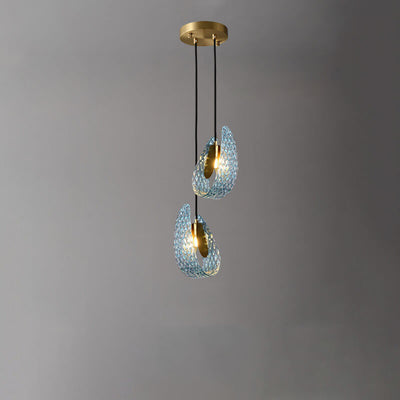 European Light Luxury All Copper Glass 1/2-Light Pendelleuchte