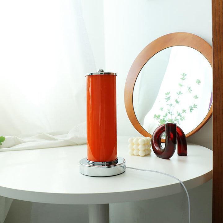 Lampe de Table LED USB Colonne en Verre Vintage 