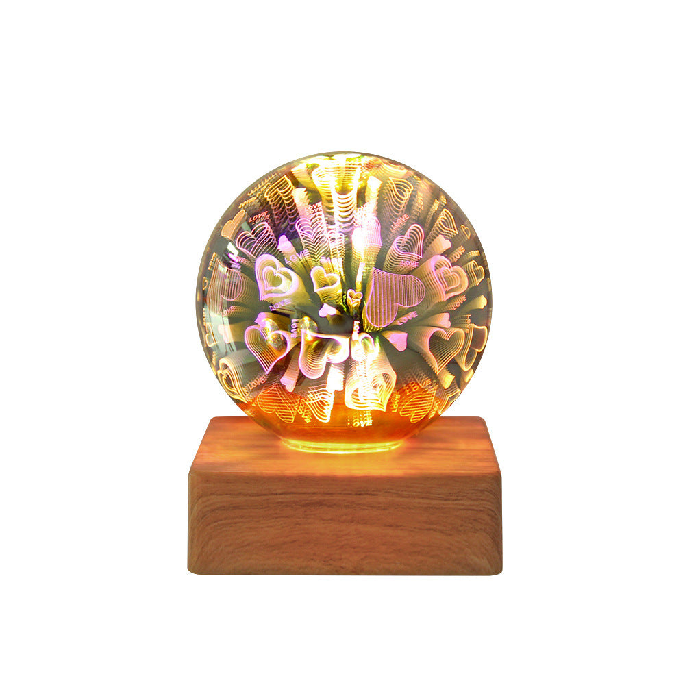 Bunte Glaskugel USB Steckdose 1-Licht LED Dekorative Tischlampe 