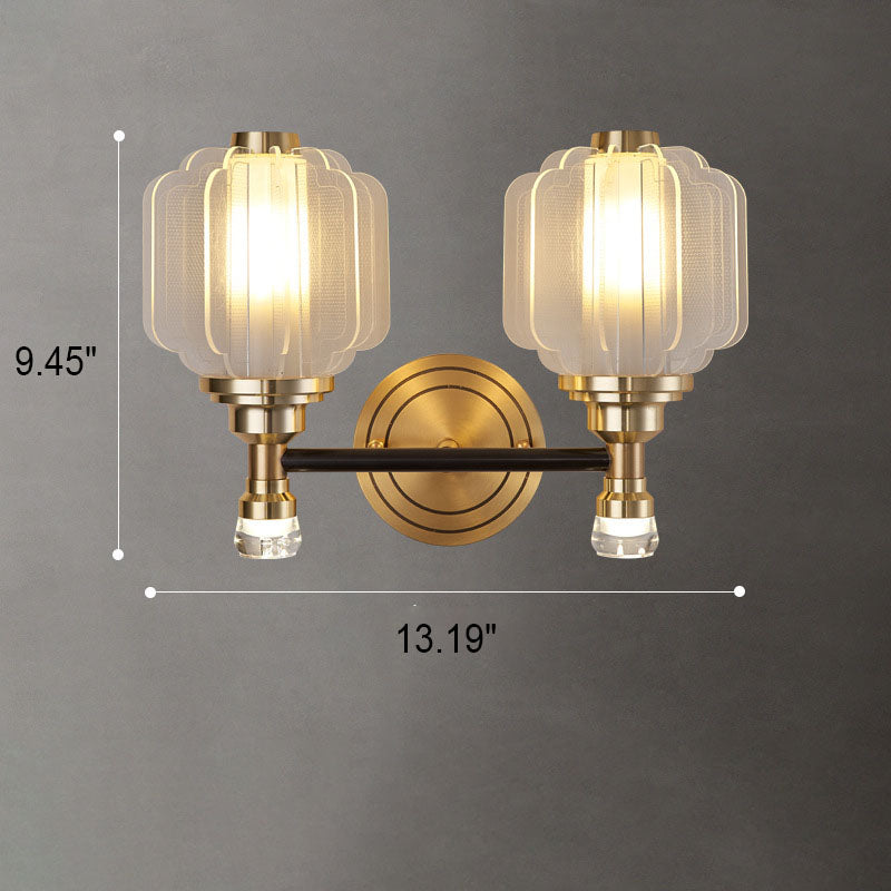 Moderne chinesische Acryl Messing Laterne 1/2 Licht Wandleuchte Lampe