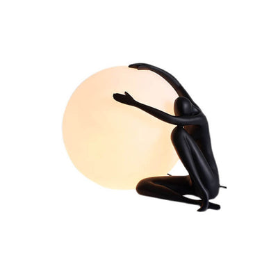 Modern Creative Human Ball Sculpture Resin Plastic 1-Light Table Lamp