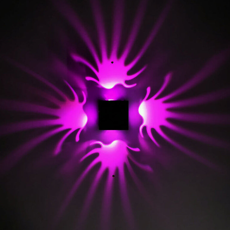 Kreative quadratische Aluminium-Phönixschwanz-LED-Dekorative Wandleuchte 