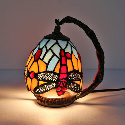 Tiffany-Glas-Tischlampe in Traubenform mit Augenschutz und 1 Licht 