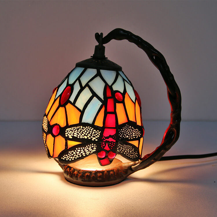 Tiffany-Glas-Tischlampe in Traubenform mit Augenschutz und 1 Licht 