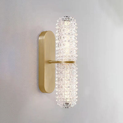 Modern Luxury Glass Column Aluminum LED Wall Sconce Lamp
