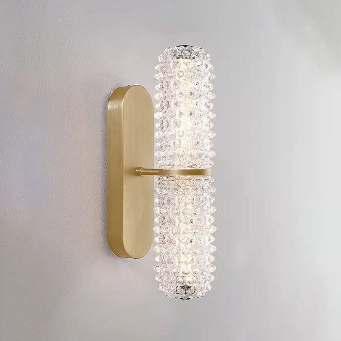Modern Luxury Glass Column Aluminum LED Wall Sconce Lamp