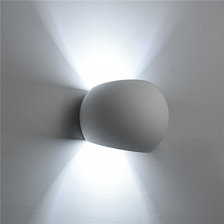 Modern Minimalist Round Drum Up and Down Gypsum 1-Light  Wall Sconce Lamp