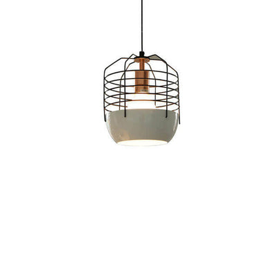 Industrial Iron Birdcage Design 1-Light Pendant Light