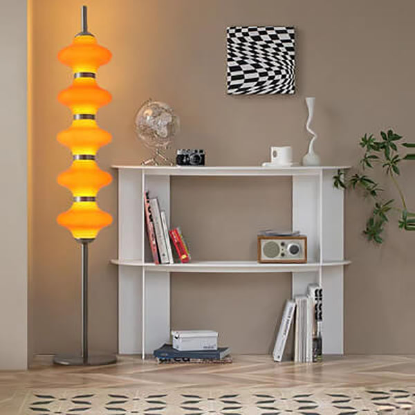 مصباح أرضي قائم LED زجاجي بخيط القرع الإبداعي العتيق 