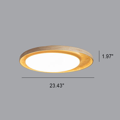 Japanese Minimalist Round Slim LED Flush Mount Ceiling Light