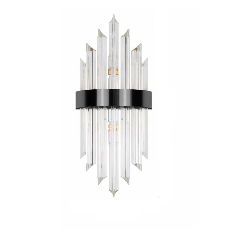 Nordic Creative Glass Crystal Rod Stainless Steel 2-Light Wall Sconce Lamp