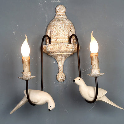 Vintage rustikale Vogel Wandleuchte aus Holz 1/2 Licht Wandleuchte Lampe
