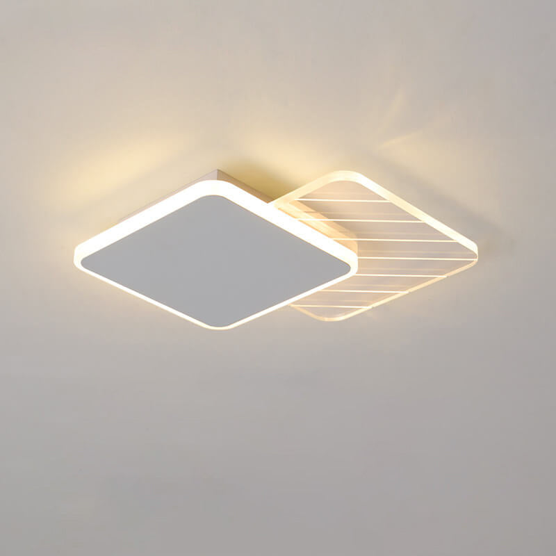 Conception géométrique simple et créative de superposition de lumière LED encastrée 