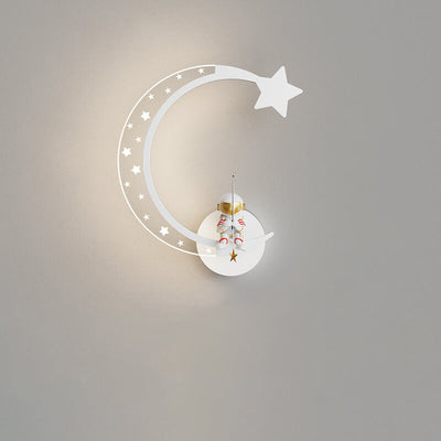 Creative Cartoon Astronaut Star Moon Kids LED Wall Sconce Lamp