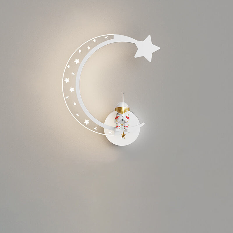 Kreative Cartoon Astronaut Star Moon Kids LED Wandleuchte Lampe