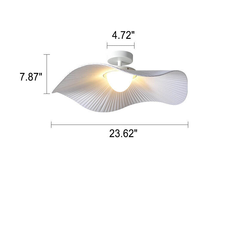 Modern Creative Cloth Lotus Leaf LED Semi-Flush Mount Light