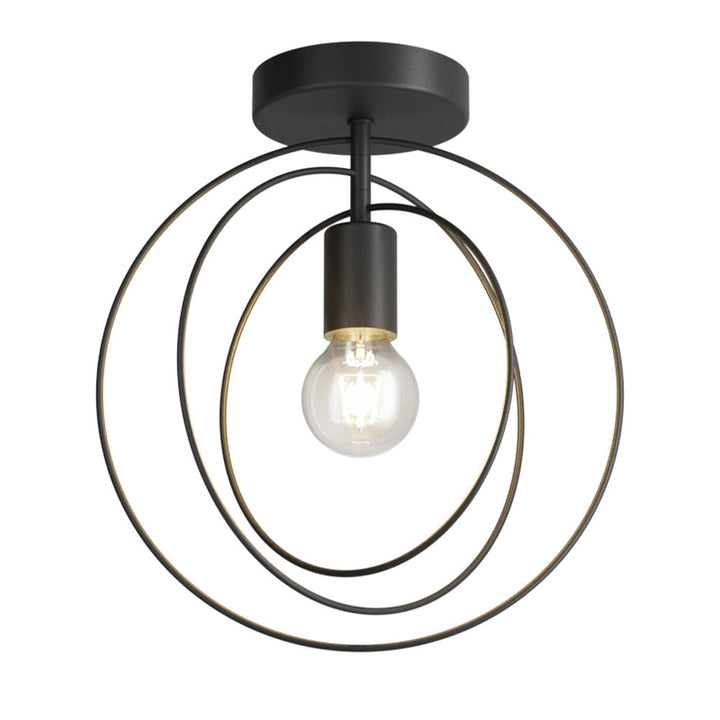 Modern Simplicity Iron Copper Pentagram Circle 1-Light Semi-Flush Mount Ceiling Light
