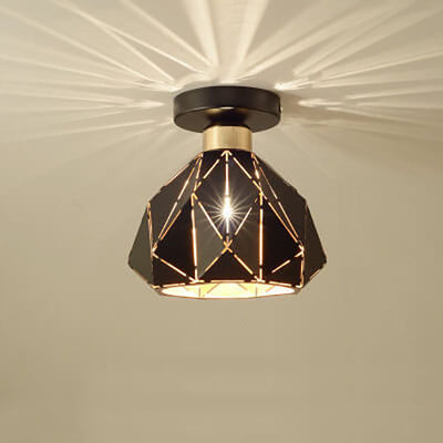 Modern Creative Diamond Dome 1-Light Macaron Semi-Flush Mount Ceiling Light