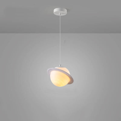 Nordic Creative Saturn Planet 1-Light Semi Flush Mount Ceiling Light