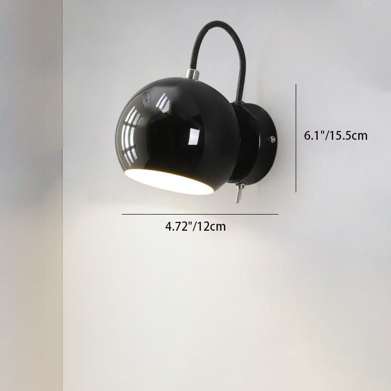 Moderne minimalistische cremefarbene runde Wandleuchte aus Eisen und Aluminium mit 1 Licht für Schlafzimmer 