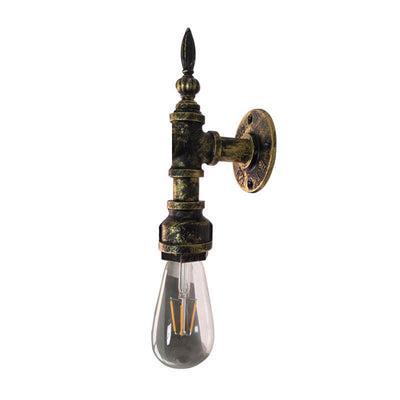 Industrielle Vintage-Eisen-Wasserpfeife 1-Licht-Wandleuchte 