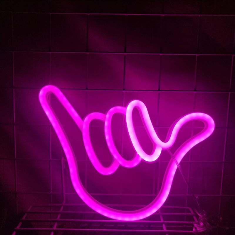 Forma de dedo de neón Luces decorativas de neón LED para ambiente 