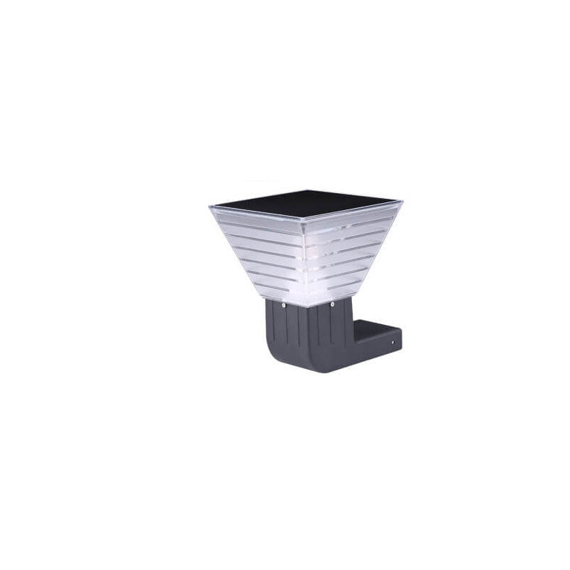 Modern Square Black Aluminum Plastic Solar LED Outdoor Wall Light