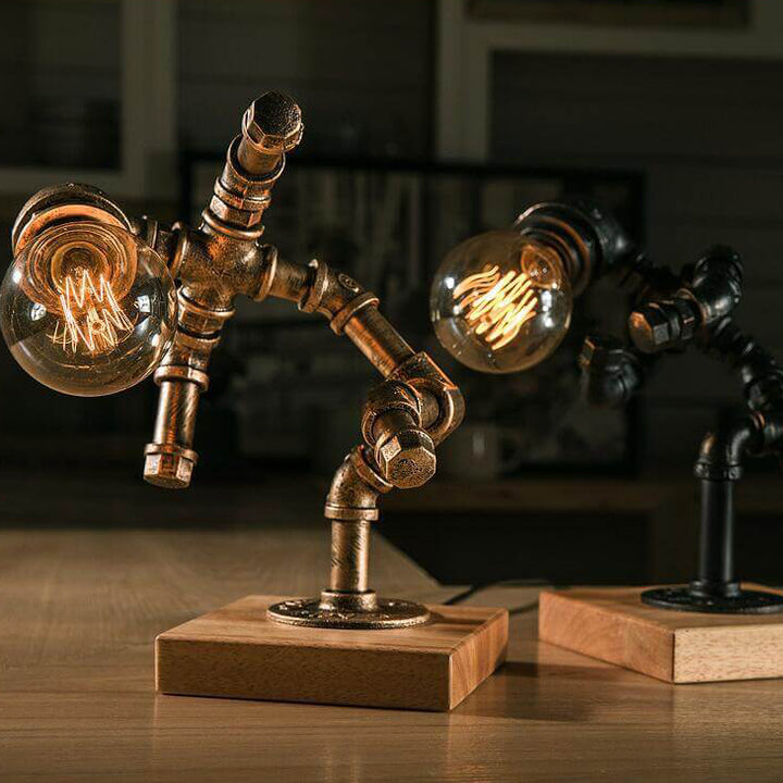 Retro-Industrieroboter-Augenschutz-Eisen-1-Licht-Tischlampe 