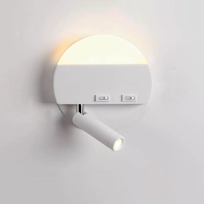 Modern Minimalist Round Square Acrylic Aluminum LED Reading Wall Sconce Lamp