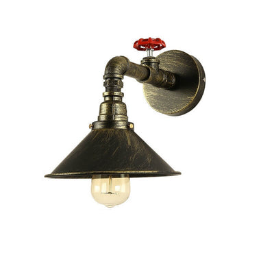 Industrial Iron Vintage Faucet Water Pipe Design 1-Light Wall Sconce Lamp