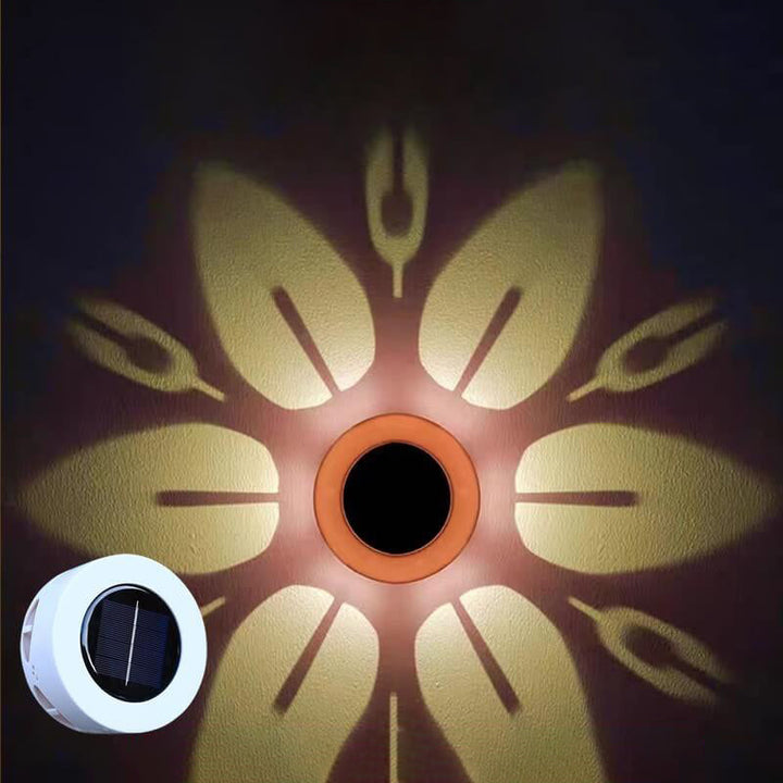 Lámpara Aplique de Pared Exterior LED Solar Redonda Impermeable de Acrílico Minimalista Moderna 