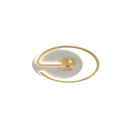 Modern Brass Acrylic Circle LED Flush Mount Ceiling Light