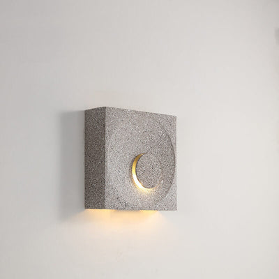 Contemporary Scandinavian Cement Square 1-Light Wall Sconce Lamp For Bedroom