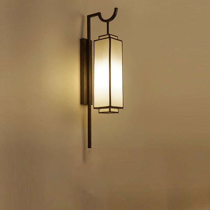 Applique Murale Moderne en Fer Vintage avec Tissu, 1 Lumière 