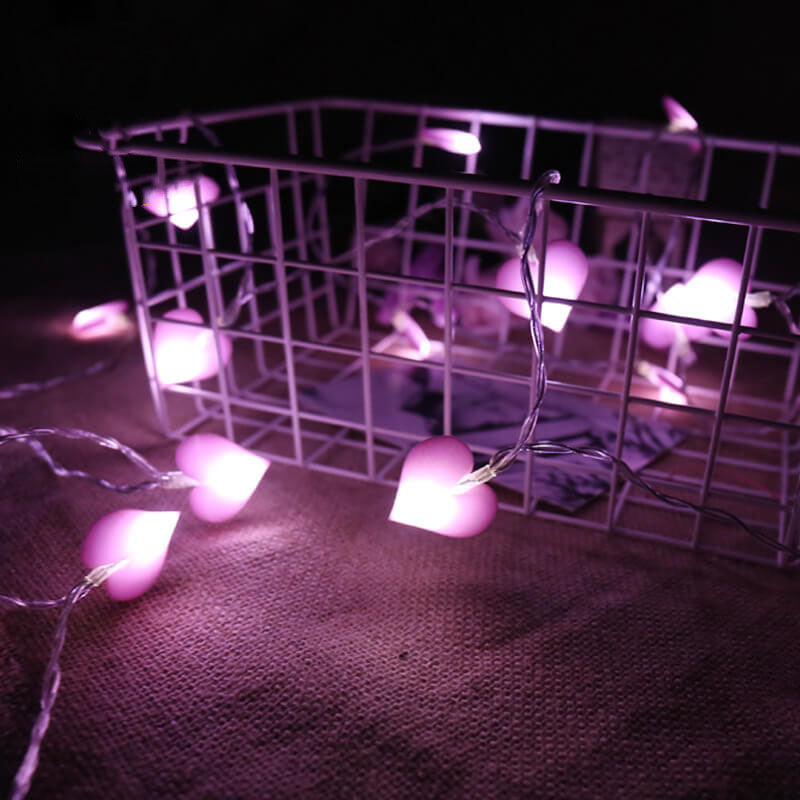 Amour Décoration Festive Tissu LED Guirlande Lumineuse 10/20 Lumières 