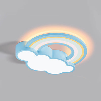 Childlike Cartoon Rainbow Cloud Design LED Flush Mount Light