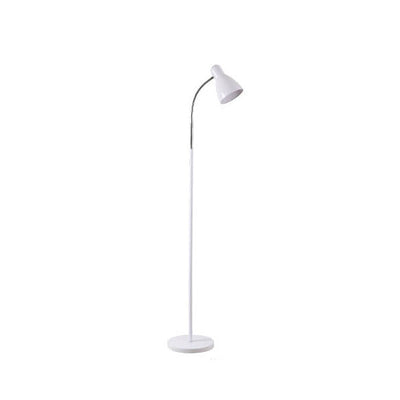Lampadaire sur pied à 1 lumière avec abat-jour conique en placage de fer simple nordique 