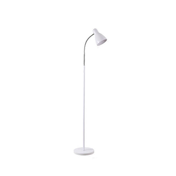 Lampadaire sur pied à 1 lumière avec abat-jour conique en placage de fer simple nordique 