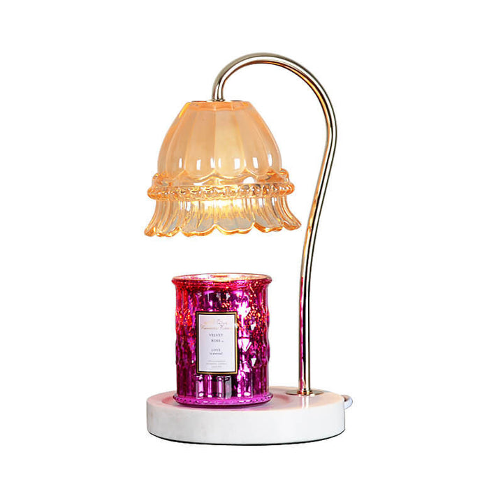 Vintage Lily Valley Glasmarmor 1-Licht-Dimmer-Schmelzen-Wachs-Tischlampe