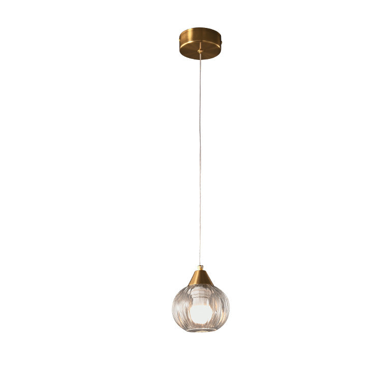 Italian Minimalist Glass Round Metal 1/2 Light Chandelier