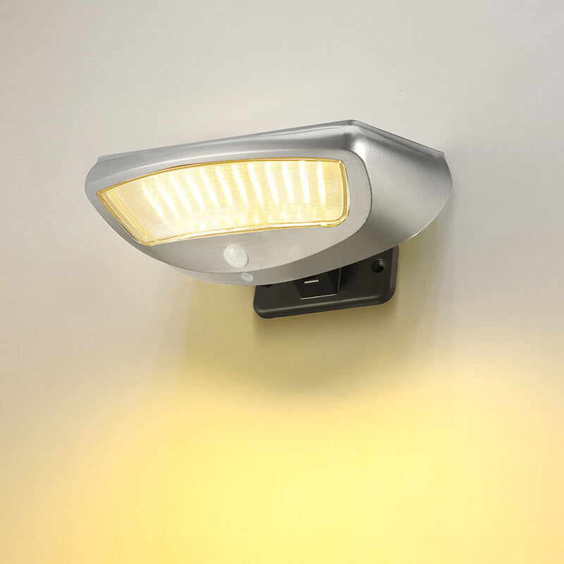 Solar Stainless Steel Body Sensor LED Outdoor Wall Sconce Lamp