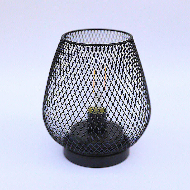Modern Minimalist Battery Grid Iron Glass 1-Light Table Lamp