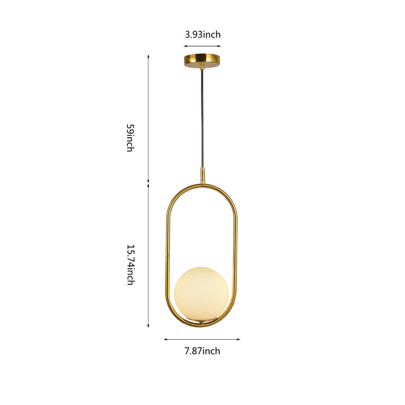 Modern Light Luxury Minimalist Oval Glass Orb 1/2-Light Pendant Light
